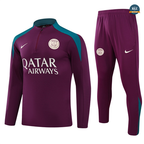 Soldes Max Survetement Enfant Paris Paris Saint Germain 2024/25 rouge bordeaux