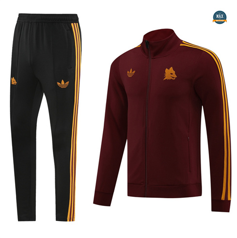 Créer Max Veste Survetement AS Rome 2024/25 rouge bordeaux pas cher fiable