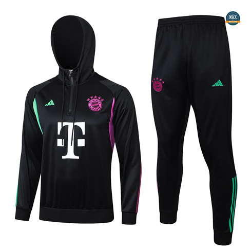 Marque Max Survetement Enfant à capuche Bayern Munich 2024/25 noir pas cher fiable