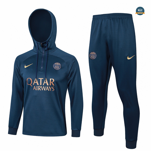 Créer Max Survetement Enfant à capuche Paris Saint Germain 2024/25 bleu royal pas cher fiable