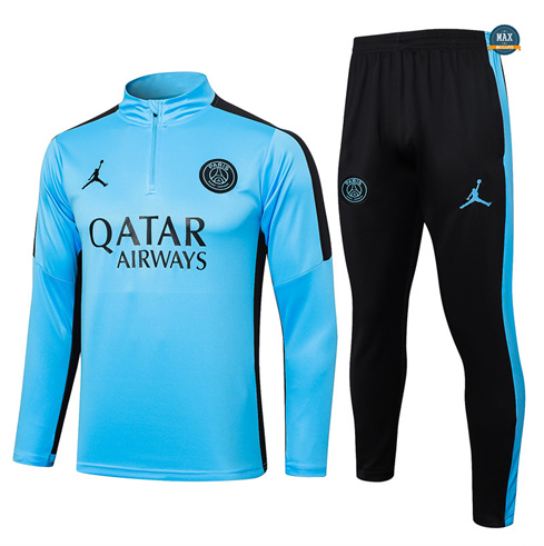 Soldes Max Survetement Enfant Paris Saint Germain 2024/25 bleu clair pas cher fiable