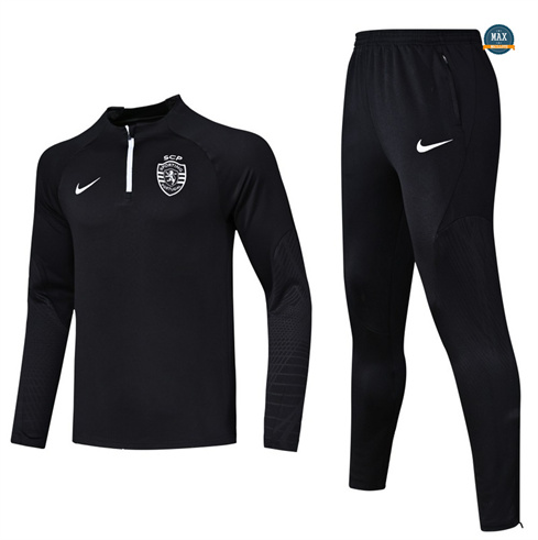 Nouveaux Max Survetement Sporting CP 2024/25 noir pas cher fiable