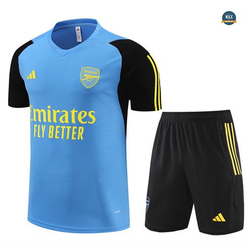 Marque Max Maillot Arsenal Enfant + Shorts 2024/25 Training bleu clair pas cher fiable