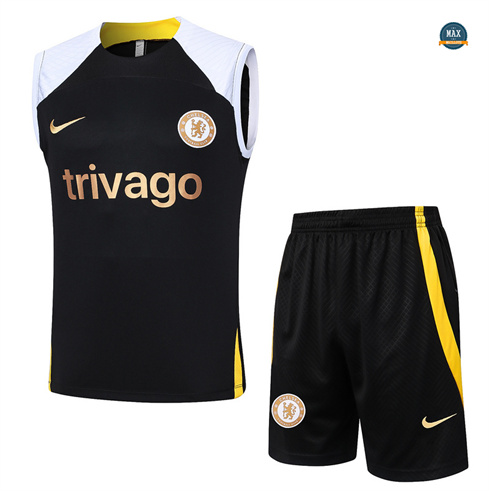 Marque Max Maillot Chelsea Debardeur 2024/25 Training noir pas cher fiable