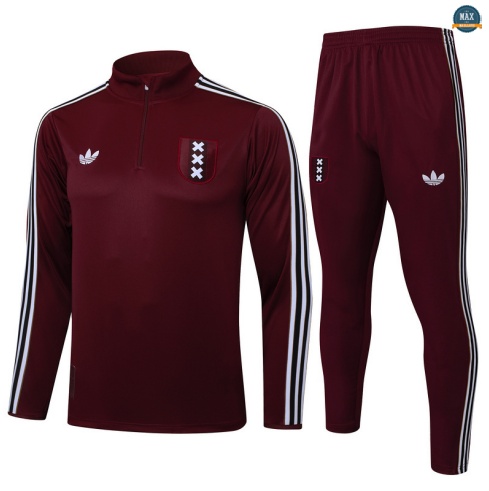 Maxmaillots Survetement Ajax 2025/26 Rouge/Blanc personnalisé