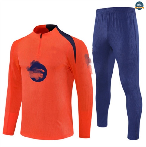 Maxmaillots Survetement Barcelone 2025/26 Orange/Bleu Marine Pas Cher