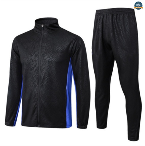 Maxmaillots Veste Survetement Barcelone 2025/26 Noir/Bleu Pas Chere