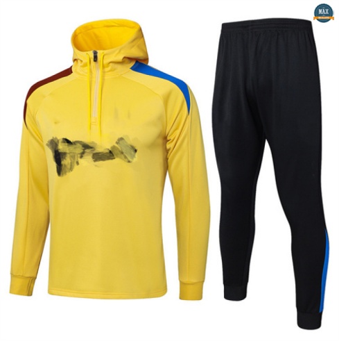 Maxmaillots Sweatshirt à capuche Barcelone 2025/26 Doré/Jaune/Noir Pas chèr