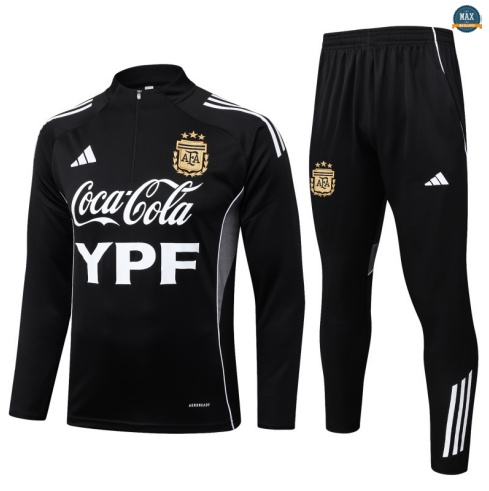 Maxmaillots Survetement Enfant Argentine 2025/26 Noir/Blanc Online