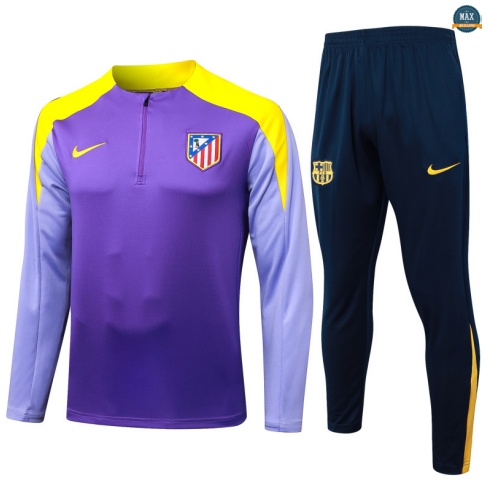 Maxmaillots Survetement Enfant Atletico Madrid 2025/26 Violet/Bleu/Jaune personnalisé
