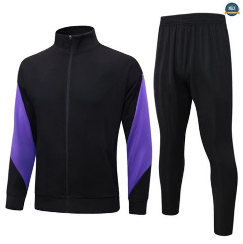 Maxmaillots Veste Survetement Enfant Barcelone 2025/26 Noir/Violet Pas chèr