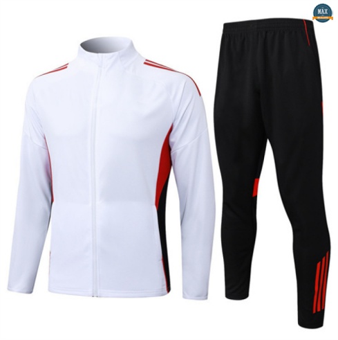 Maxmaillots Veste Survetement Enfant Bayern Munich 2025/26 Blanc/Noir/Rouge Pas chèr