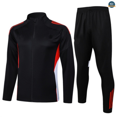 Maxmaillots Veste Survetement Enfant Bayern Munich 2025/26 Noir/Rouge/Blanc Pas Chere