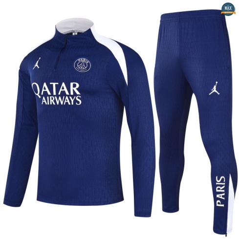 Maxmaillots Survetement Enfant PSG 2025/26 Bleu Marine/Blanc personnalisé