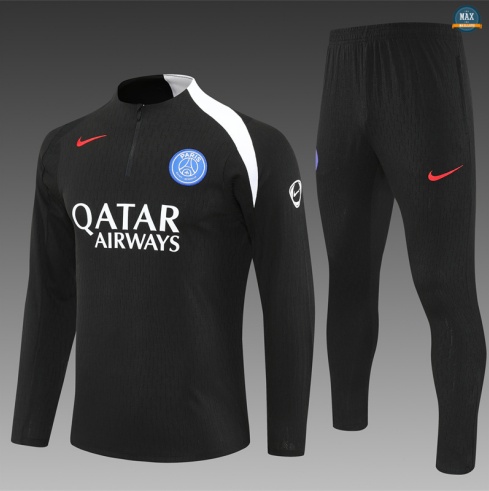 Maxmaillots Survetement Enfant PSG Enfant 2025/26 Noir Pas Cher