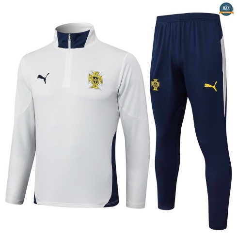Maxmaillots Survetement Enfant Portugal 2025/26 Blanc/Bleu Pas chèr