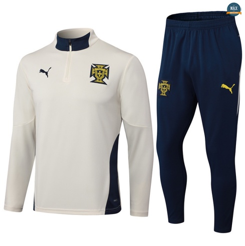 Maxmaillots Survetement Enfant Portugal 2025/26 Jaune/Bleu Pas Cher