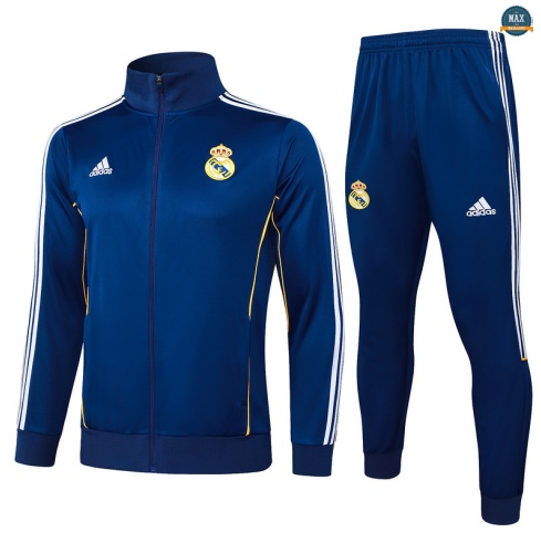 Maxmaillots Veste Survetement Enfant Real Madrid 2025/26 Bleu Marine/Blanc discout