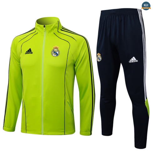 Maxmaillots Veste Survetement Enfant Real Madrid 2025/26 Vert/Vert Pas Chere