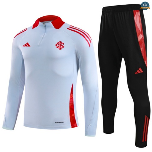 Maxmaillots Survetement Enfant SC Internacional 2025/26 Gris/Noir/Rouge Pas Cher