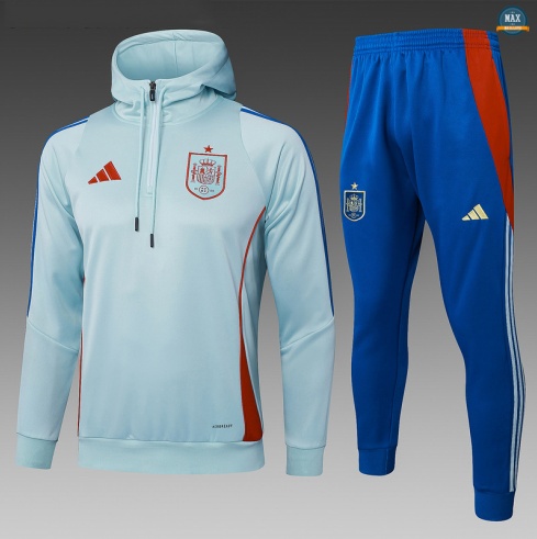 Maxmaillots Sweatshirt à capuche Espagne 2025/26 Vert/Rouge Pas Chere