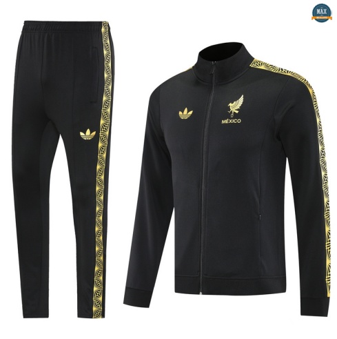 Maxmaillots Veste Survetement Mexique 2025/26 Noir/Jaune Online
