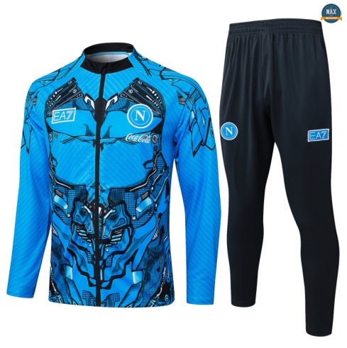 Maxmaillots Veste Survetement Naples 2025/26 Bleu Pas chèr