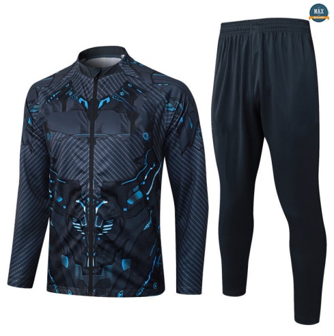 Maxmaillots Veste Survetement Naples 2025/26 Gris foncé Pas Cher