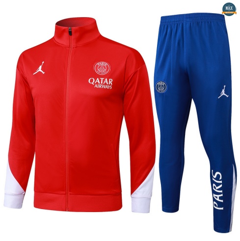 Maxmaillots Veste Survetement PSG 2025/26 Rouge/Bleu/Blanc Pas Cher