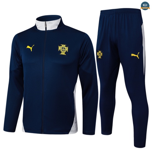 Maxmaillots Veste Survetement Portugal 2025/26 Bleu Marine/Blanc discout