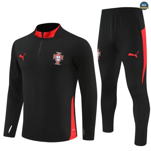 Maxmaillots Survetement Portugal 2025/26 Noir/Rouge Pas Cher