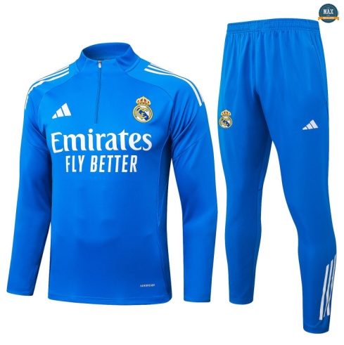 Maxmaillots Survetement Real Madrid 2025/26 Bleu/Blanc personnalisé