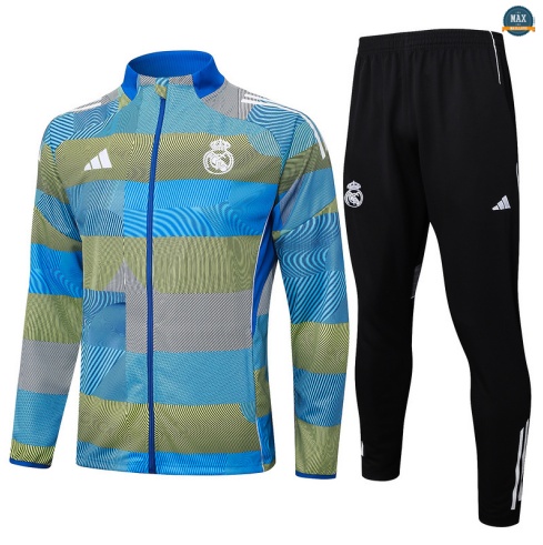 Maxmaillots Veste Survetement Real Madrid 2025/26 Bleu/Vert/Noir discout