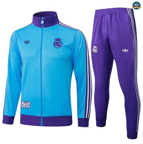 Maxmaillots Veste Survetement Real Madrid 2025/26 Bleu Clair/Violet Pas chèr