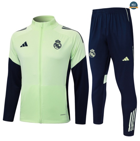 Maxmaillots Veste Survetement Real Madrid 2025/26 Vert/Bleu Marine Pas Chere