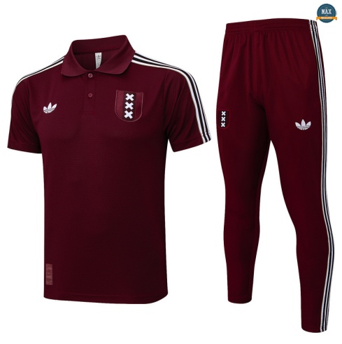 Maxmaillots Training Polo Ajax 2025/26 Rouge/Blanc Pas Cher