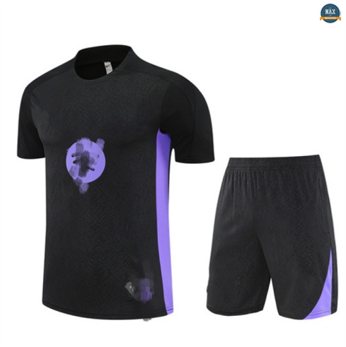 Maxmaillots Training Barcelone + Short 2025/26 Noir/Violet personnalisé