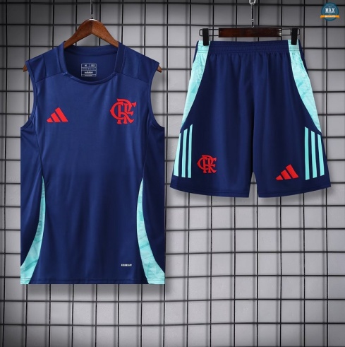 Maxmaillots Training Flamengo Ensemble Short Débardeur 2025/26 Bleu Marine/Bleu Pas Cher