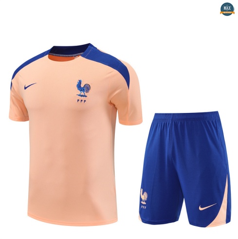 Maxmaillots Training France Enfant + Short 2025/26 Rose/Bleu discout