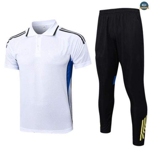 Maxmaillots Training Polo Manchester United 2025/26 Blanc/Noir/Jaune Pas Cher