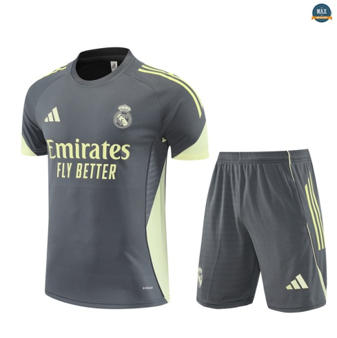 Maxmaillots Training Real Madrid + Short 2025/26 Bleu Marine/Jaune Pas Chere