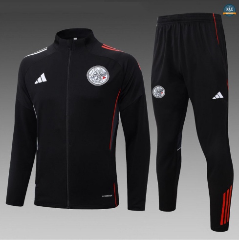 Choix Max Veste Survetement Enfant Ajax 2025/26 Noir/Rouge/BlanC