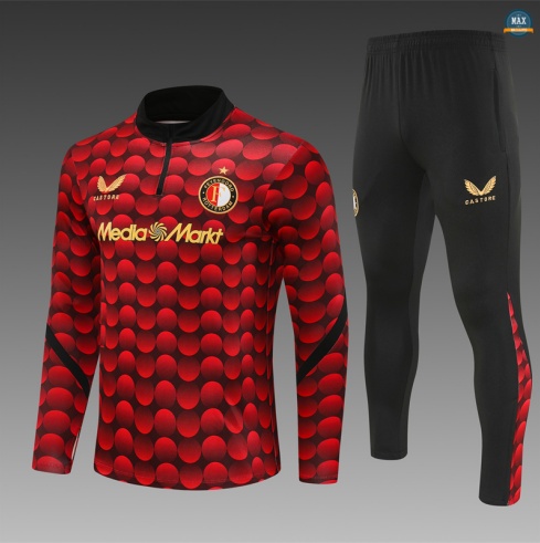 Prix Max Survetement Enfant Feyenoord 2025/26 Rouge/Noir