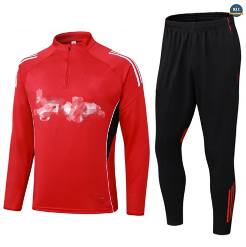 Achetez Max Survetement Enfant Manchester United 2025/26 Rouge/Noir/BlanC