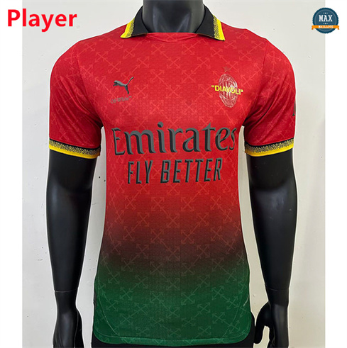 Max Maillot Player Version 2024/25 AC Milan co-branded Rouge