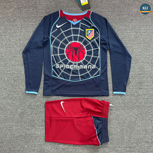 Max Maillots Retro 2004-05 Atletico Madrid Enfant Exterieur Manche Longue