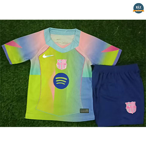 Max Maillot Barcelone Enfant Fluorescent Vert 2025/26