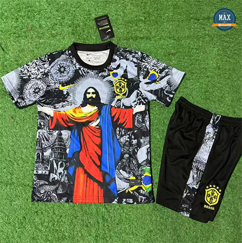 Max Maillot Brésil Enfant Noir 2025/26