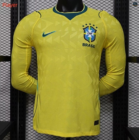Max Maillots Foot Player Version 2026/27 Brésil Domicile Manche Longue