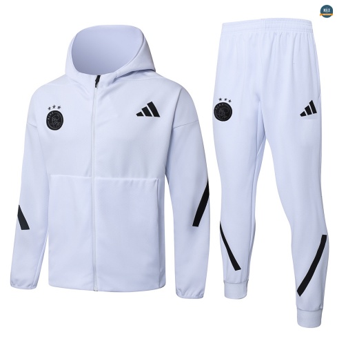 Maxmaillot:Veste Survetement foot à capuche AFC Ajax 2026/27 Blanc